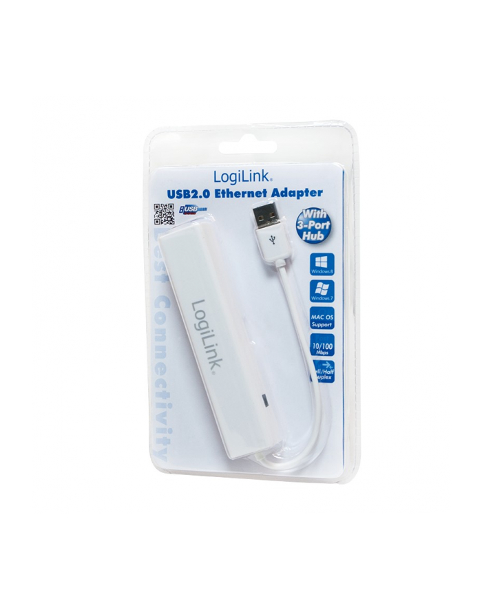 LOGILINK - Adapter Fast Ethernet USB 2.0 do RJ45 z HUB 3xUSB główny