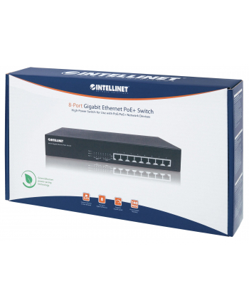Intellinet Switch gigabit 8x 10/100/1000 Mb/s PoE/PoE+ (802.3at/af) 140W endspan