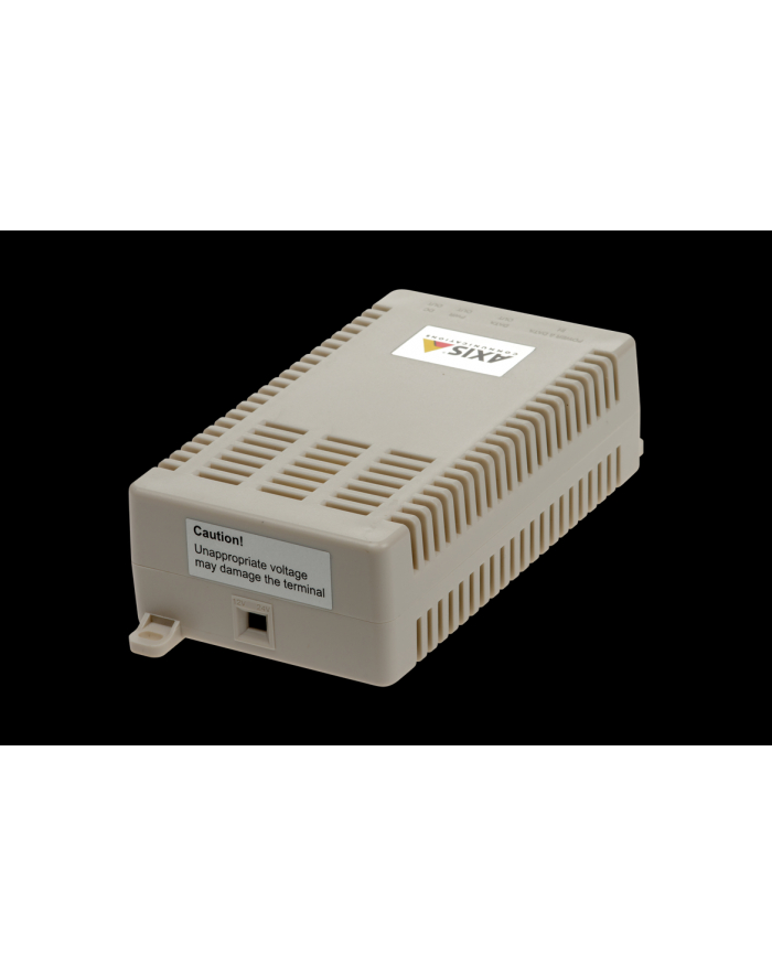 AXIS T8127 60 W SPLITTER 12/24 V DC PoE splitter. Can deliver both 12 and 24 V DC (user selectable) from High PoE 60W midspan. Useful to power and connect non-PoE devices like IP cameras, magnetic locks for access control systems, WiFi AP, thin clients et główny