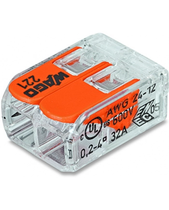 WAGO złącza instalacyjne 100 szt.do przewodów 2x0 2-4mm2 32A 450 V 221-412