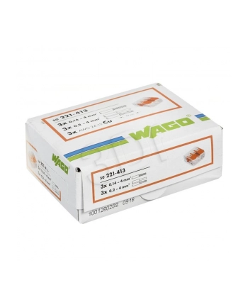 WAGO złącze instalacyjne 50 szt. do przewodów 3x0 2-4mm2 32A 450 V 221-413