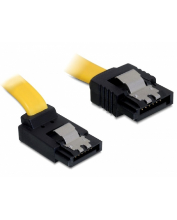 Delock kabel SATA 6 Gb/s kątowy góra/prosty metal. zatrzaski 30cm żółty