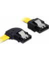 Delock kabel SATA 6 Gb/s kątowy lewo/prosto metal. zatrzaski 30cm żółty - nr 11