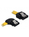 Delock kabel SATA 6 Gb/s kątowy lewo/prosto metal. zatrzaski 30cm żółty - nr 1