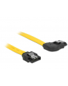 Delock kabel SATA 6 Gb/s kątowy prawo/prosto metal. zatrzaski 30cm żółty - nr 10