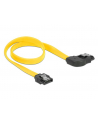 Delock kabel SATA 6 Gb/s kątowy prawo/prosto metal. zatrzaski 30cm żółty - nr 1