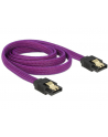 Delock kabel SATA 6 Gb/s 100 cm prosty/prosty metal. zatrzaski fioletowy Premium - nr 2
