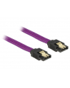 Delock kabel SATA 6 Gb/s 100 cm prosty/prosty metal. zatrzaski fioletowy Premium - nr 3