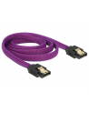 Delock kabel SATA 6 Gb/s 100 cm prosty/prosty metal. zatrzaski fioletowy Premium - nr 4