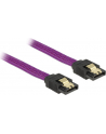 Delock kabel SATA 6 Gb/s 100 cm prosty/prosty metal. zatrzaski fioletowy Premium - nr 6