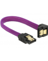 Delock kabel SATA 6 Gb/s 10 cm dół / prosty metal. zatrzaski fioletowy Premium - nr 1