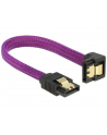 Delock kabel SATA 6 Gb/s 10 cm dół / prosty metal. zatrzaski fioletowy Premium - nr 2