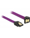 Delock kabel SATA 6 Gb/s 20 cm dół / prosty metal. zatrzaski fioletowy Premium - nr 2