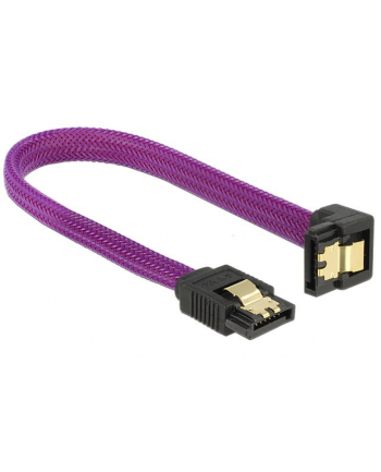 Delock kabel SATA 6 Gb/s 20 cm dół / prosty metal. zatrzaski fioletowy Premium