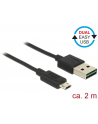 Delock kabel USB 2.0 micro AM-BM Dual Easy-USB 2m black - nr 58