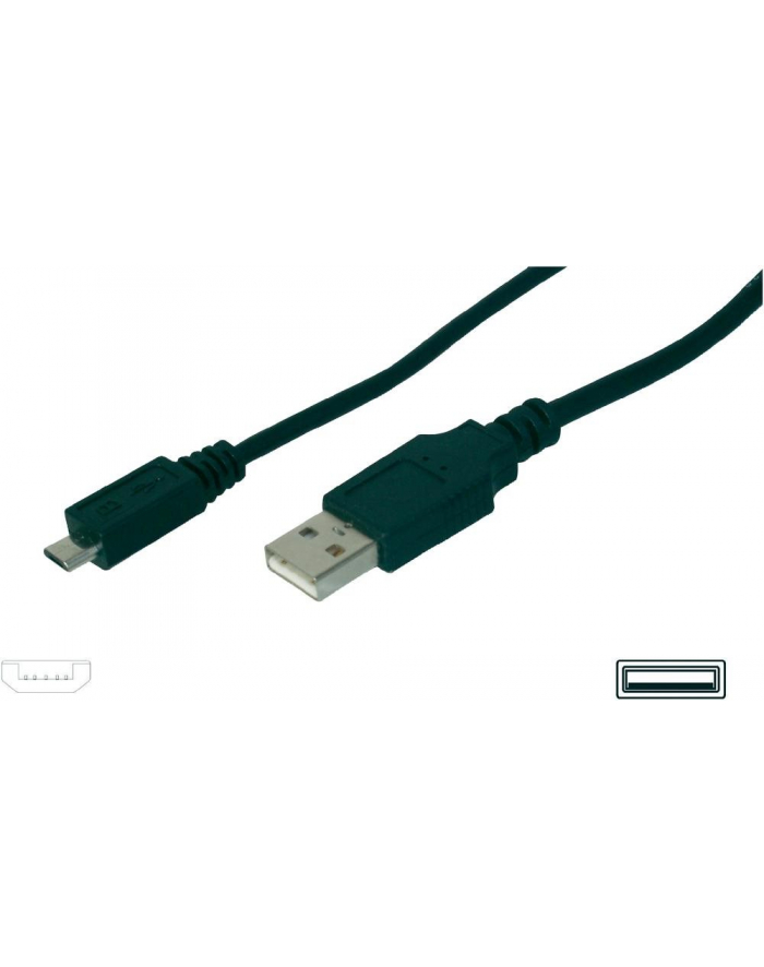 ASSMANN Kabel połączeniowy USB 2.0 HighSpeed Typ USB A/microUSB B M/M czarny 1m główny