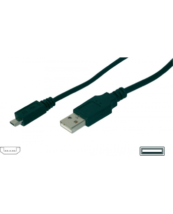 ASSMANN Kabel połączeniowy USB 2.0 HighSpeed Typ USB A/microUSB BM/M czarny 1,8m