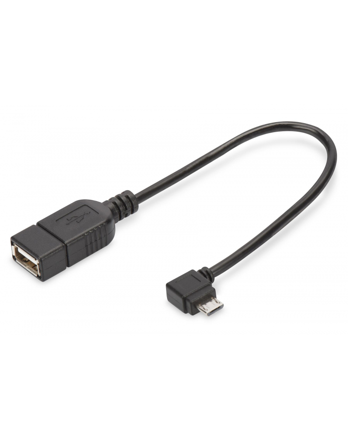 ASSMANN Kabel adapter USB2.0 HighSpeed OTG Typ microUSB B kątowy/USB A M/Ż 0,15m główny