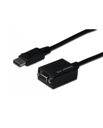 ASSMANN Kabel adapter Displayport1.1a z zatrzaskiem TypDP/DSUB15M/Ż czarny 0,15m