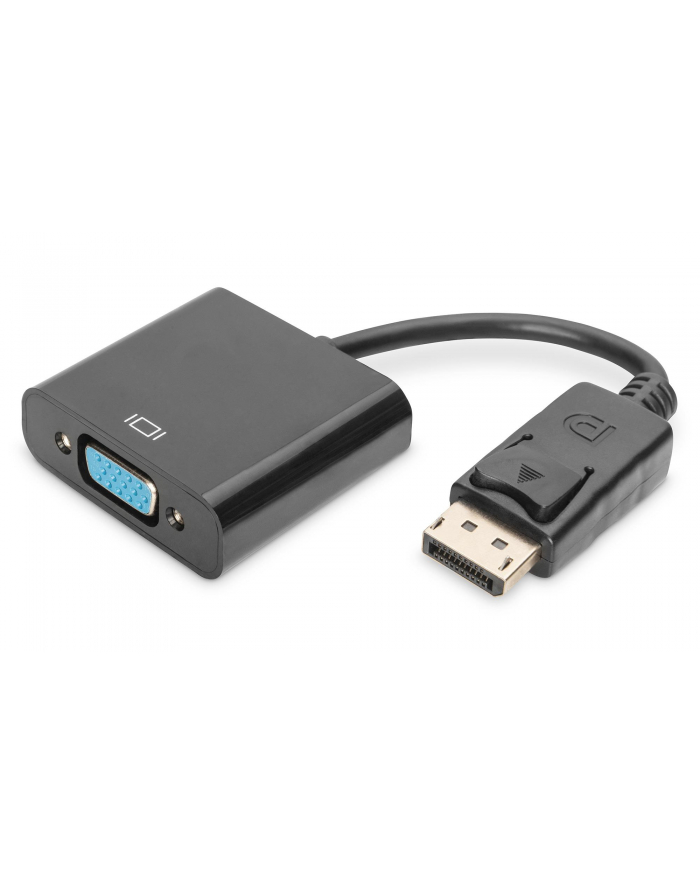 ASSMANN Kabel adapter Displayport1.1a z zatrzaskiem TypDP/DSUB15M/Ż czarny 0,15m główny