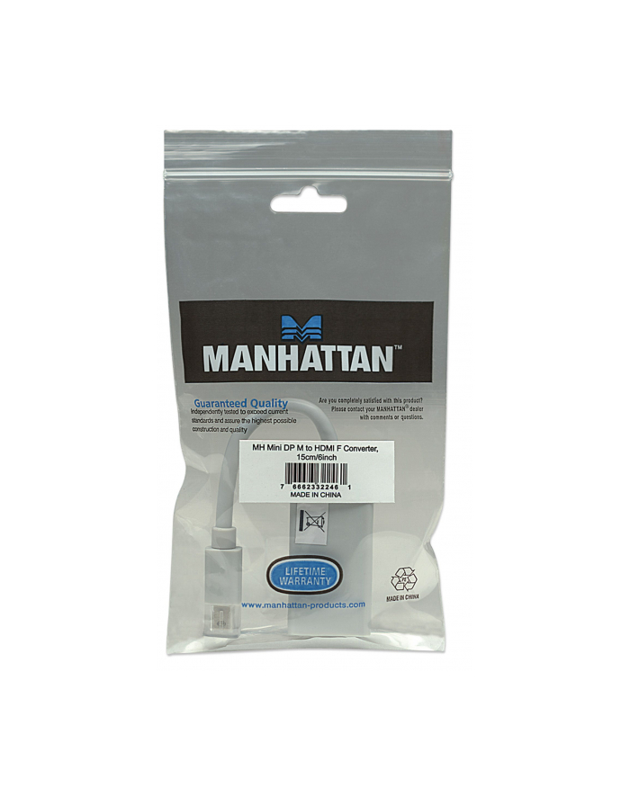 Manhattan Adapter Mini DisplayPort na HDMI M/F 17cm biały główny