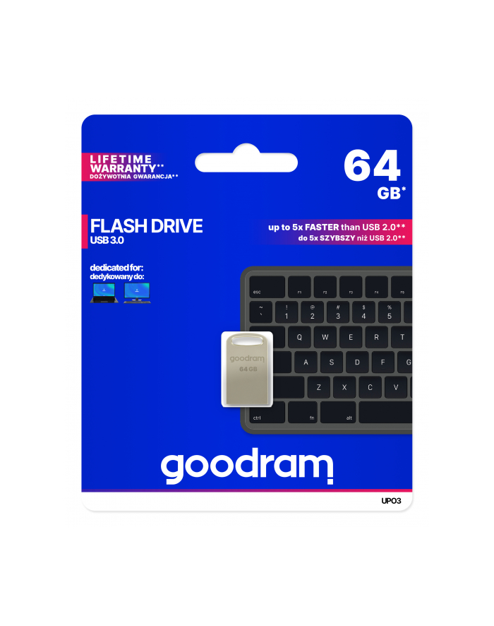 Goodram Flashdrive Point 64GB USB 3.0 srebrny główny