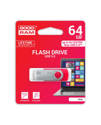 GOODRAM FLASHDRIVE 64GB USB 3.0 TWISTER Red