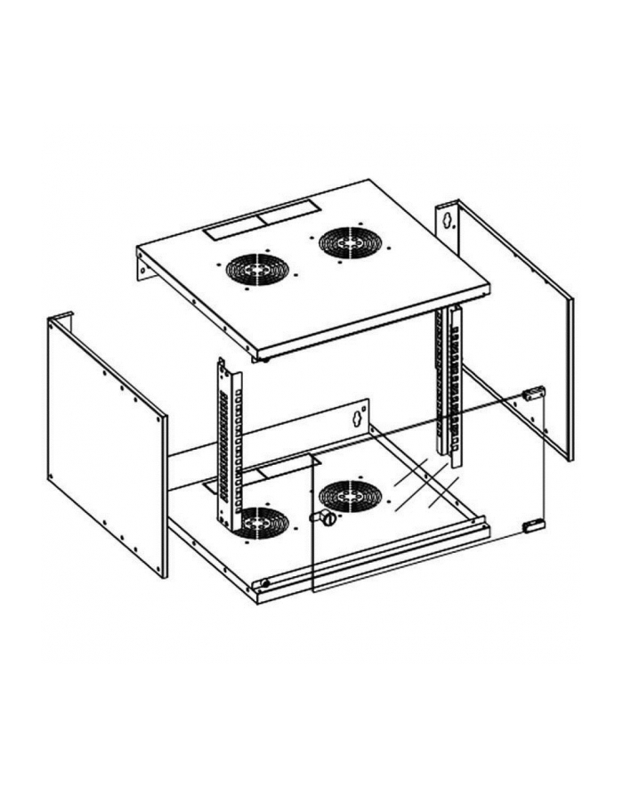 Techly Szafka wisząca ECO 19'' 6U/320 mm szklane drzwi zmontowana szara główny