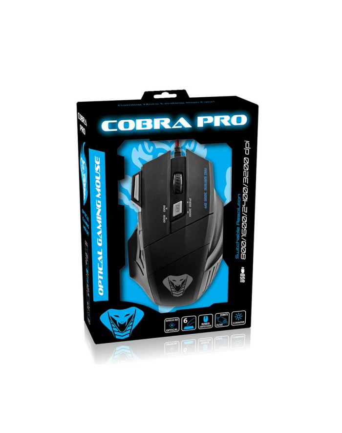 COBRA PRO - Myszka optyczna dla graczy,  800/1600/2400/3200dpi, led główny