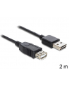 DeLOCK EASY USB2.0 A Wtyk-Gniazdo - czarny 2m - nr 33