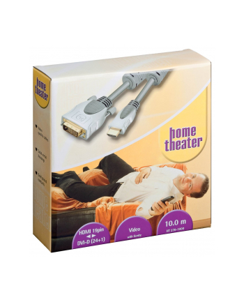 Home Theater kabel DVI-D na HDMI - srebrny - 10m - Dual Link, 24+1