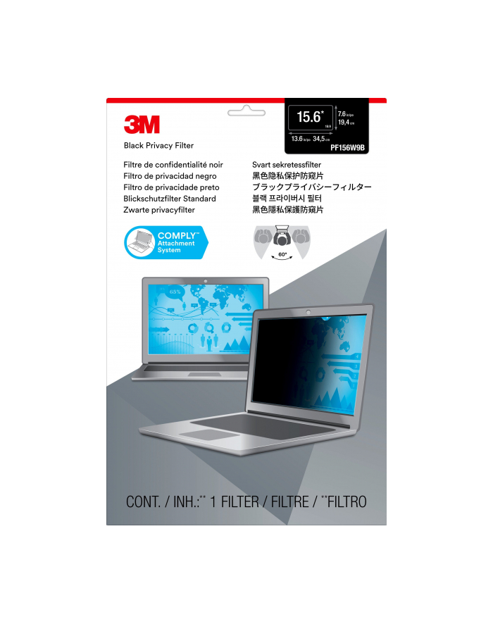 3M PF15.6W PRIVACY FILTER BL FOR 15,6IN / 39,6 CM / 16:9      IN główny