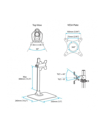 StarTech.com MONITOR STAND W/ CABLE HOOK SWIVEL MONITOR STAND