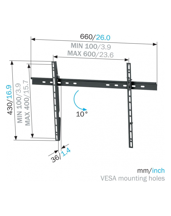 Vogel`s MNT 302 WALLMOUNT XL TILT 600X400 100KG 40-65IN główny