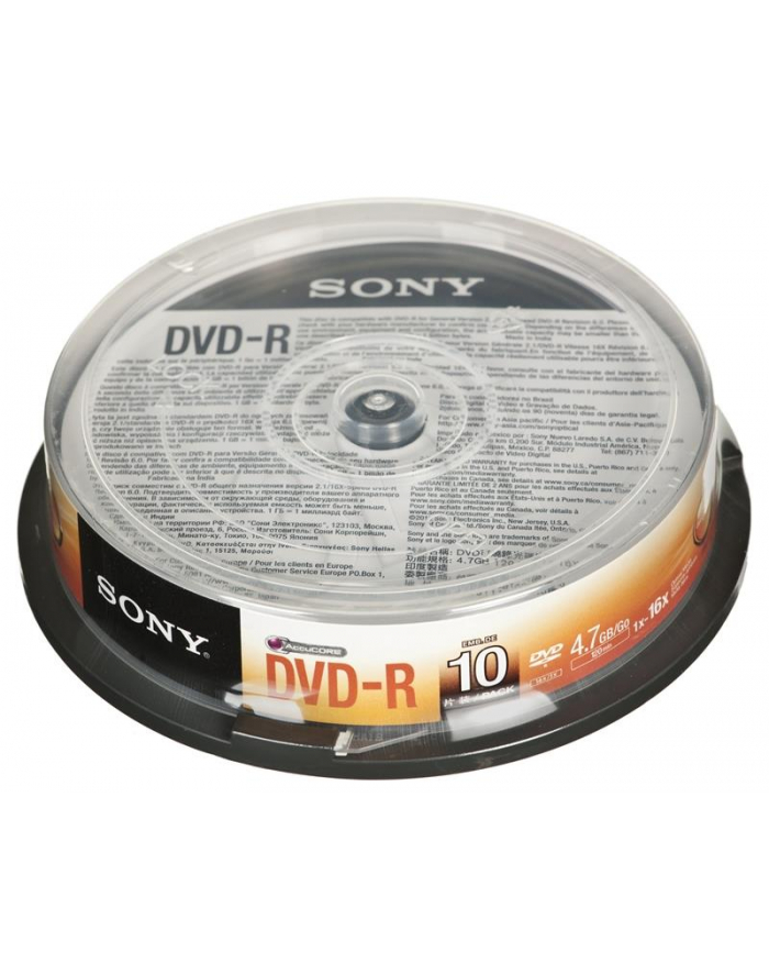 DVD-R Sony 10DMR47SP 4 7GB 16x 10szt. cake główny