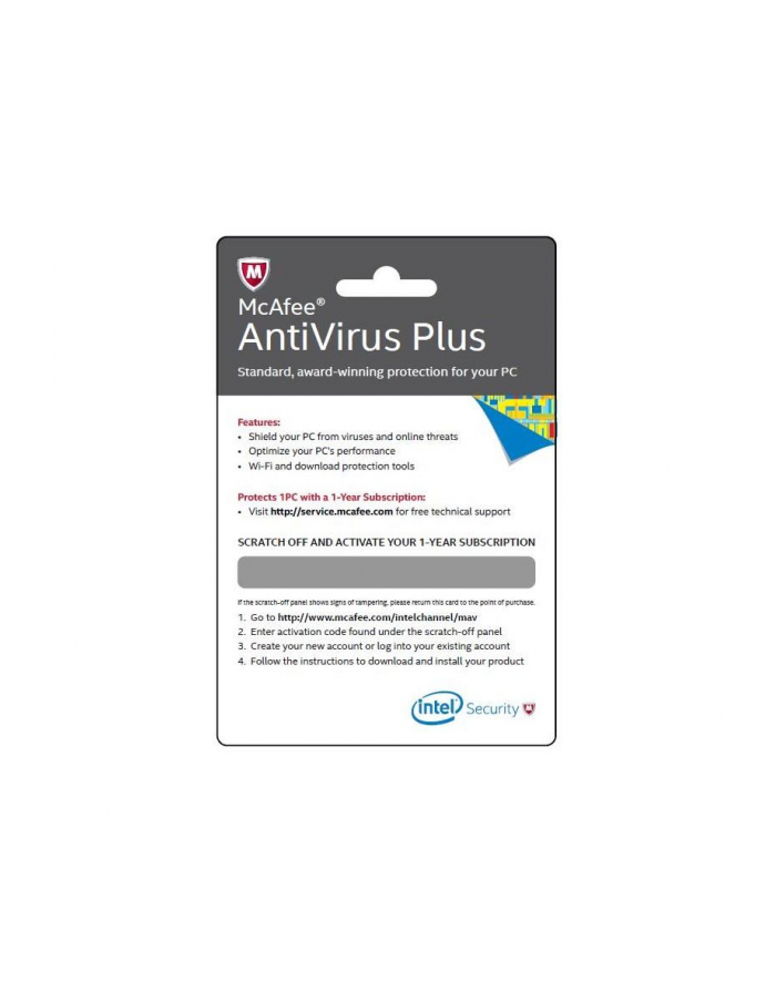 Intel McAfee Antivirus Plus Physical Activation główny