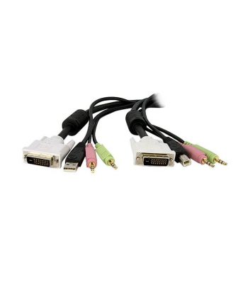 4X1 USB DVI KVM SWITCH StarTech.com 3 m 4-in-1 USB Dual Link DVI-D KVM-Switchkabel mit Audio und Mikrofon