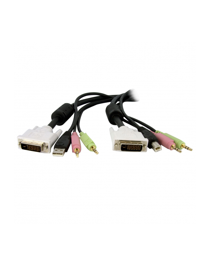 4X1 USB DVI KVM SWITCH StarTech.com 1,8 m 4-in-1 USB Dual Link DVI-D KVM-Switch Kabel mit Audio und Mikrofon główny