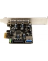4 PORT PCIE USB 3.0 CARD StarTech.com 4 Port PCI Express USB 3.0 Karte - 4-fach PCIe USB 3.0 Schnittstellenkarte - 3 Externe und 1 Interner Anschluss - nr 19