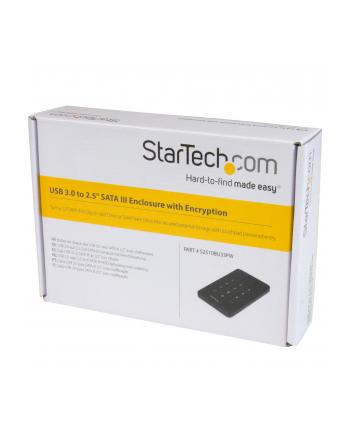 StarTech.com ENCRYPTED EXTERNAL HDD USB 3.0 SATA III PORTABLE HDD ENCLOSURE