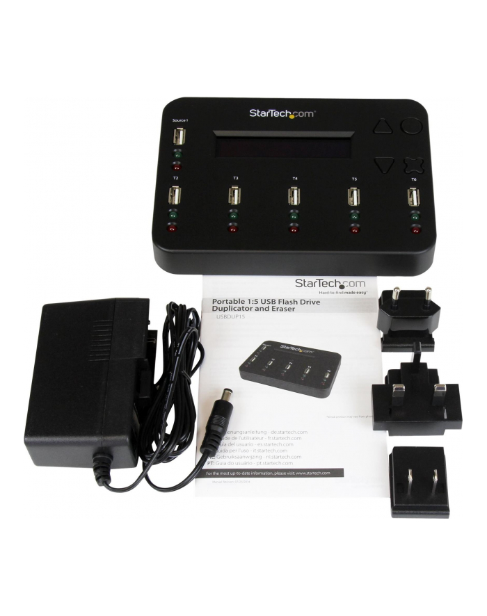 USB FLASH DRIVE 1:5 DUPLICATOR StarTech.com 1:5 USB Stick Kopierstation Duplizierer und Eraser - Flash Drive Kopierer mit Eraser/Sinitizer - 5fach USB 2.0 Kopierstation główny