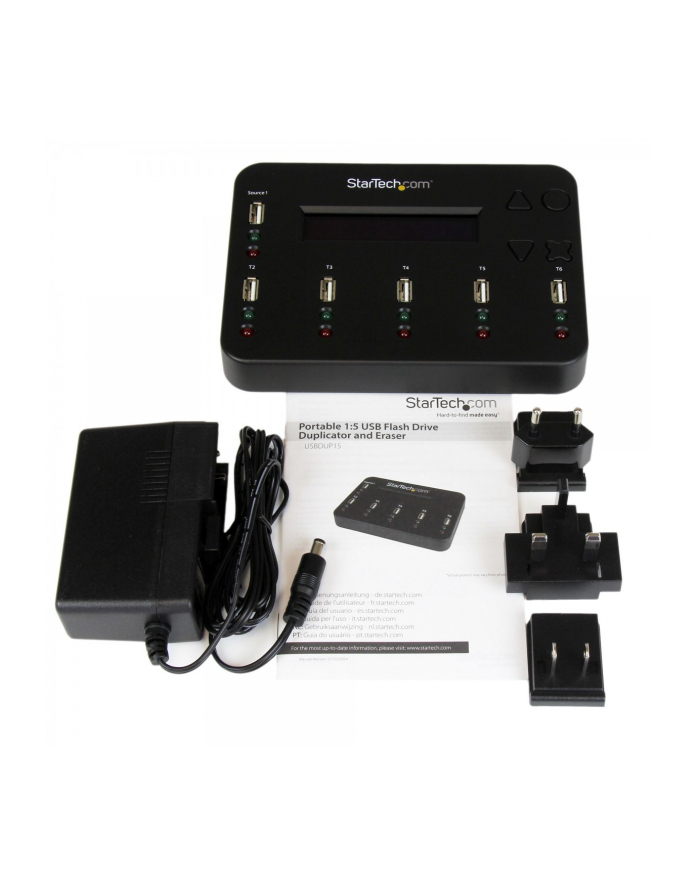 USB FLASH DRIVE 1:5 DUPLICATOR StarTech.com 1:5 USB Stick Kopierstation Duplizierer und Eraser - Flash Drive Kopierer mit Eraser/Sinitizer - 5fach USB 2.0 Kopierstation główny
