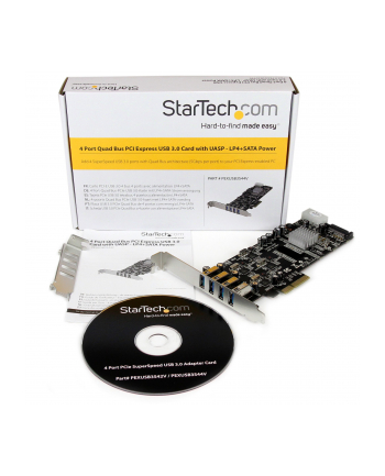 StarTech.com 4 PT 4 CHANNEL PCIE USB 3 CARD .