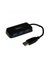 BLACK 4 PORT MINI USB 3.0 HUB StarTech.com 4 Port USB 3.0 SuperSpeed Hub - Schwarz - Portabler externer Mini USB Hub mit eingebautem Kabel - nr 23