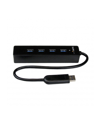 4 PORT PORTABLE USB 3.0 HUB StarTech.com 4 Port USB 3.0 SuperSpeed Hub - Schwarz - Portabler externer USB Hub mit eingebautem Kabel