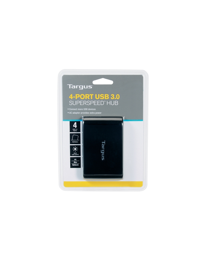 Targus USB 3.0 4-PORT HUB 4xUSB 3.0, Kunststoff, 58.2 g, Schwarz główny