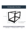 StarTech.com 12U SERVER RACK - OPEN FRAME ADJUSTABLE DEPTH 4 POST RACK - nr 56
