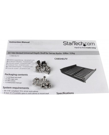 StarTech.com 2U 16 RACK MOUNT SHELF IN