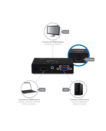 HDMI + VGA CONVERTER SWITCH StarTech.com 2 Port VGA + HMDI auf HDMI Konverter Switch / Verteiler mit Vorrangsschaltung - Multiformat HDMI/VGA Auto Umschalter 1080p