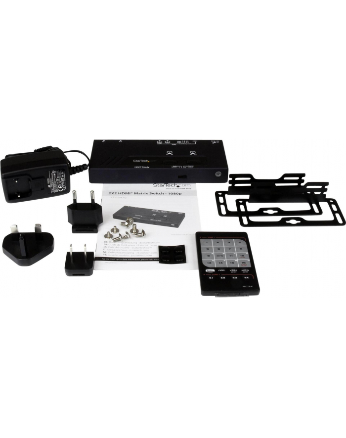 2X2 HDMI MATRIX AUTO SWITCH StarTech.com 2x2 Port HMDI Switch/Verteiler - Automatische Umschaltung mit Fernbedienung - 1080p - 2 In 2 Out HDMI Auto Switch/Umschalter główny